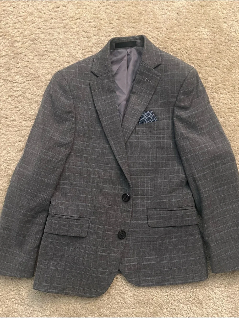 Ralph Lauren Gray Windowpane Suit Jacket & Trousers